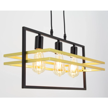Lampa wisząca metalowa czarno-złota 3-punktowa 4113/3 z serii NOLAN - Lampy Elem